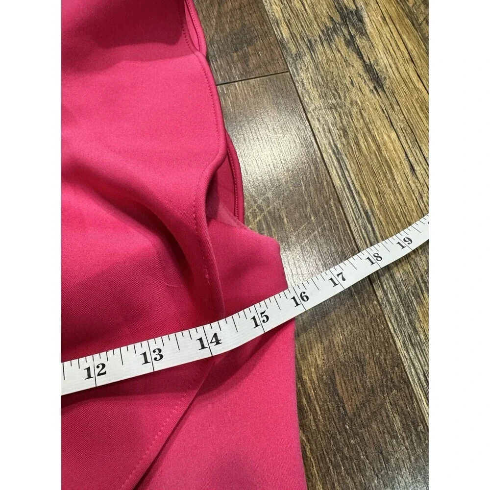 CALVIN KLEIN SZ 2 HOT PINK GOLD ZIP BODYCON COCKTAIL DRESS ELEGANT CHIC FORMAL - Picture 4 of 6